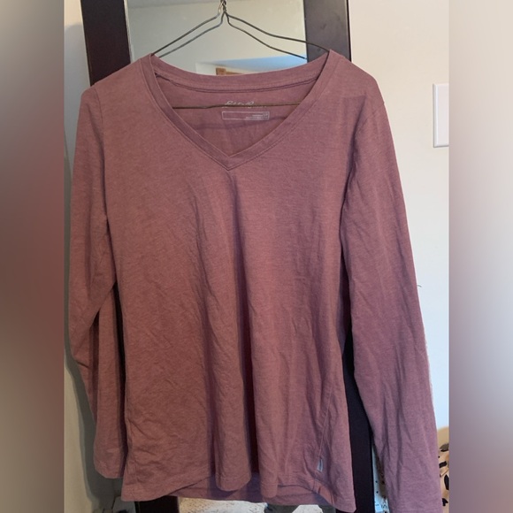 EDDIE BAUER LONG SLEEVE V NECK T SHIRT 18”-20.5” PTP - Picture 1 of 5